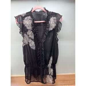 INC International Concepts Shear Black Ladies Tank, Sz 12